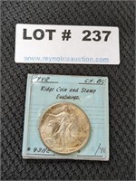 1942 Walking Liberty Half Dollar BU