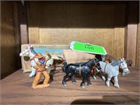 Windup Toy 1951 Covered Wagon + Figures