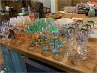 VERY LARGGE LOT OF WINE GLASSES