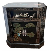 Striking Black Lacquer Side Table