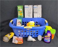 Basket Full of Household Supplies & Toiletries