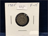 1905 Can Silver Five Cent Piece  F15