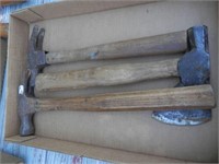 group of  3- 2 hammers & hatchet