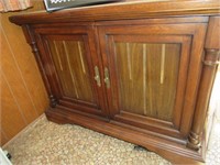2 Door Oak Finish Cabinet See Description