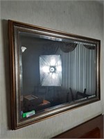 Mirror with gold frame, 40 x 28 inches