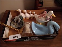 Duck Figurines, Swan Figurine, Candlestick, Etc.