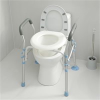 OasisSpace Stand Alone Raised Toilet Seat 300lbs