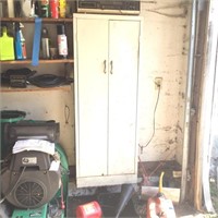Metal Storage Cabinet and Contents