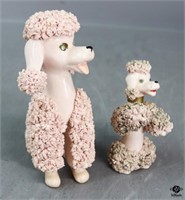 Pink Spaghetti Poodle Figurines / 2 pc