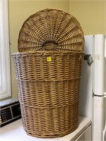 Wicker Clothes Hamper 2' Tall X 23" Wide with Lid