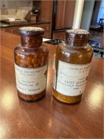 Pair of Amber Medicine Bottles