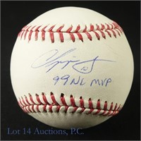 Chipper Jones "99 NL MVP" Signed Baseball PSA COA