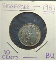 uncirculated 1981 Singapore coin