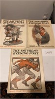 3 Saturday Evening Post Magazines (1913-14)