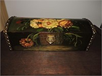 Vintage Hand-Painted Wooded Glove Box