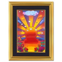 Peter Max, "Sunrise 2000" Framed One-of-a-Kind Acr