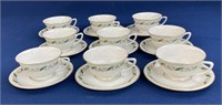 (9) Royal Jackson Magnolia Vogue Ceramic Cups and