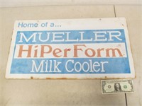 Vintage Mueller HiPerForm Milk Cooler Metal Sign