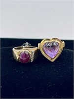 Women's 14K Gold Ruby and Amethyst Rings