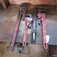 Pipe wrenches & nail puller