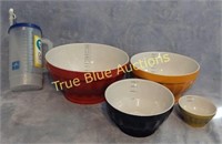 (4) Measuring Cup Mixing Bowls, And A 30 Ounce Wat