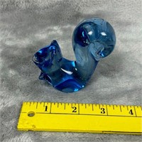 VTG Cobalt Blue Squirrel Art Glass Figurine