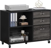 YITAHOME Wood File Cabinet  3 Drawer Mobile