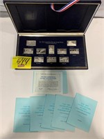 1980 US OLYMPICS STERLING SILVER STAMP BAR SET -