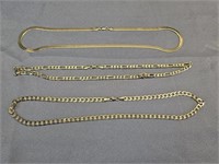 3 Pc Gold Ton 20" Necklaces - Did Not Test Gold