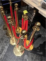 GOLD STANCHIONS  W/ RED VELVET ROPES