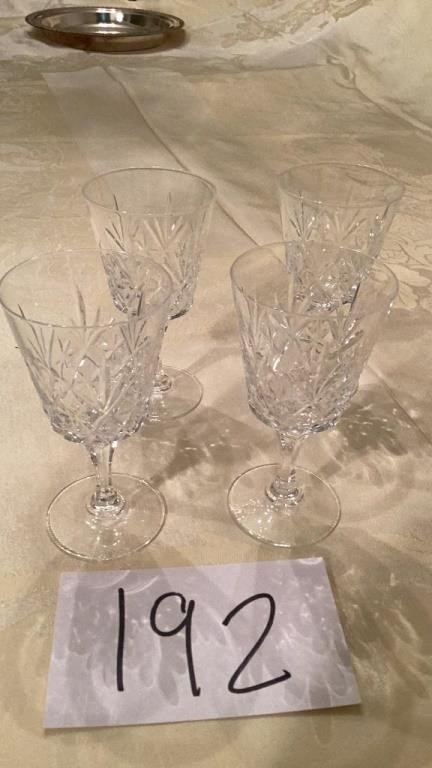 Four Gotham Crystal Wine Glasses.