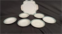 Turquoise, Gold, and White Plate Set
