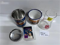 Collectible 7Up Uncola Glass&Camel Tin/cards/mug