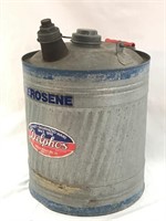 Vintage Delphos Galvanized 5 Gallon  Kerosene Can