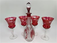 Nachtmann Traube Cranberry Decanter & Glasses