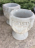 Pair of Matching Concrete Planters