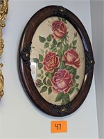 Antique Frame with Floral Print