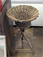 Vintage Wicker Plant Stand