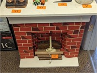 VintageChristmas Fireplace Display - 1950's