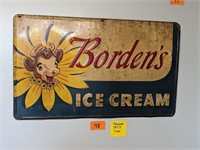 1953 Borden's Ice Cream Sign - 18" x 30"