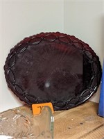 Ruby Red Glass Platter