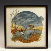 Vintage embroidery framed art
