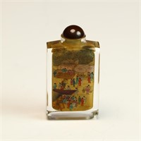 Vintage Chinese reverse painted glass snuff bottle