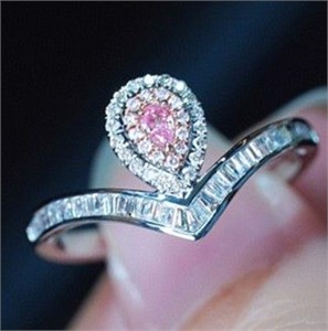 18k gold natural pink diamond ring