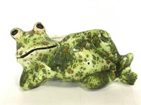 RP signed ceramic frog planter
