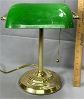 Green Glass Desk Lamp See Photos for Details