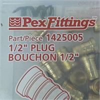 Pex Fittings 1/2" brass plug 25 pack NIB