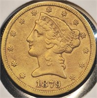 1879-S $5 Gold Half Eagle Coin