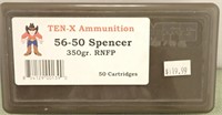 BOX OF 50 ROUNDS-56-50 SPENCER, 350 GR