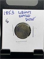 1853 SEATED LIBERTY SILVER DIME
